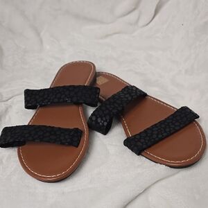 Elegant Black Double Strap Sandals for Women